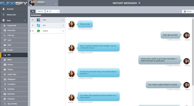 view their instant messages